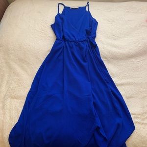 Blue high low dress